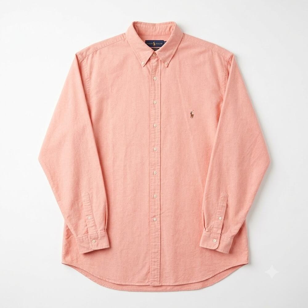 Ralph Lauren Classic Fit Oxford Shirt Orange Coral Cotton Mens 3XLT XXXL Tall